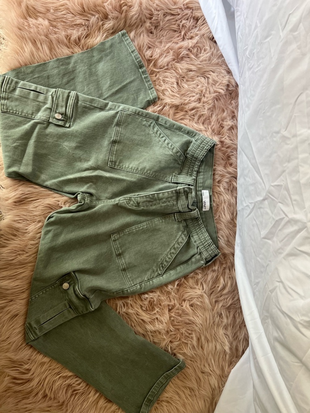Women's Straight-Leg Utility Jeans in Olive Green